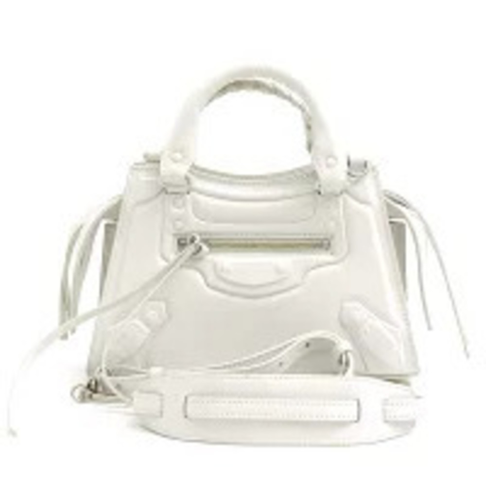 Balenciaga Neo City Handbag White Leather